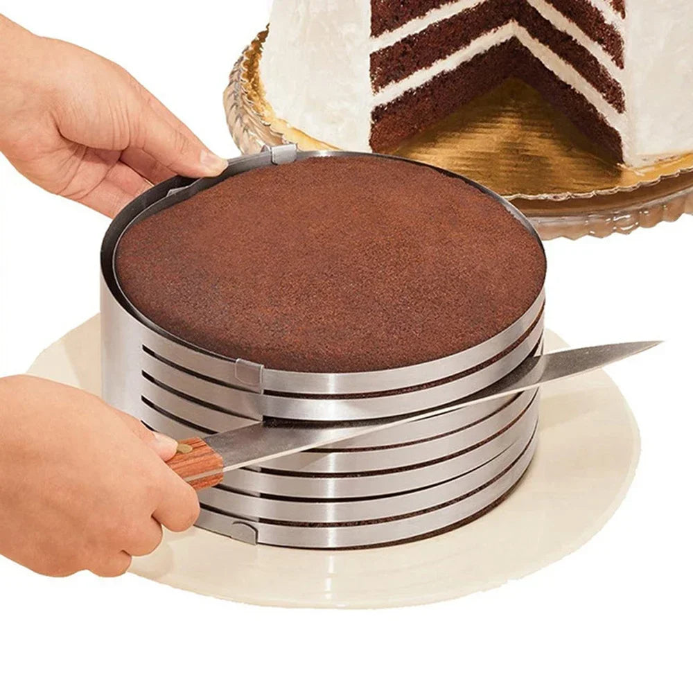 Hemasa 20CM 30CM Adjustable Round Bread Cake Cutter Slicer /Stainless Steel Cake Cutter 7 Layers Slicer Mousse Ring Mould