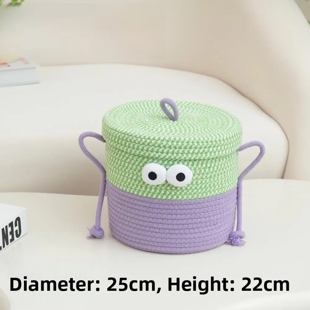 Tejesa Cartoon Monster Sna Basket Living Room Office Desktop M Organizer Toy Storage Basket Cotton Material Fly Use