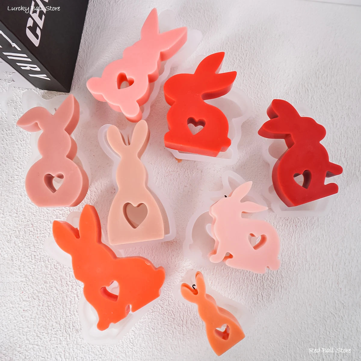 Easter Cute Rabbit Candle Silicone Mold Gypsum Car Mounted Incense Expanding Gypsum Decoration Mould Aromatherapy Candle Molds
