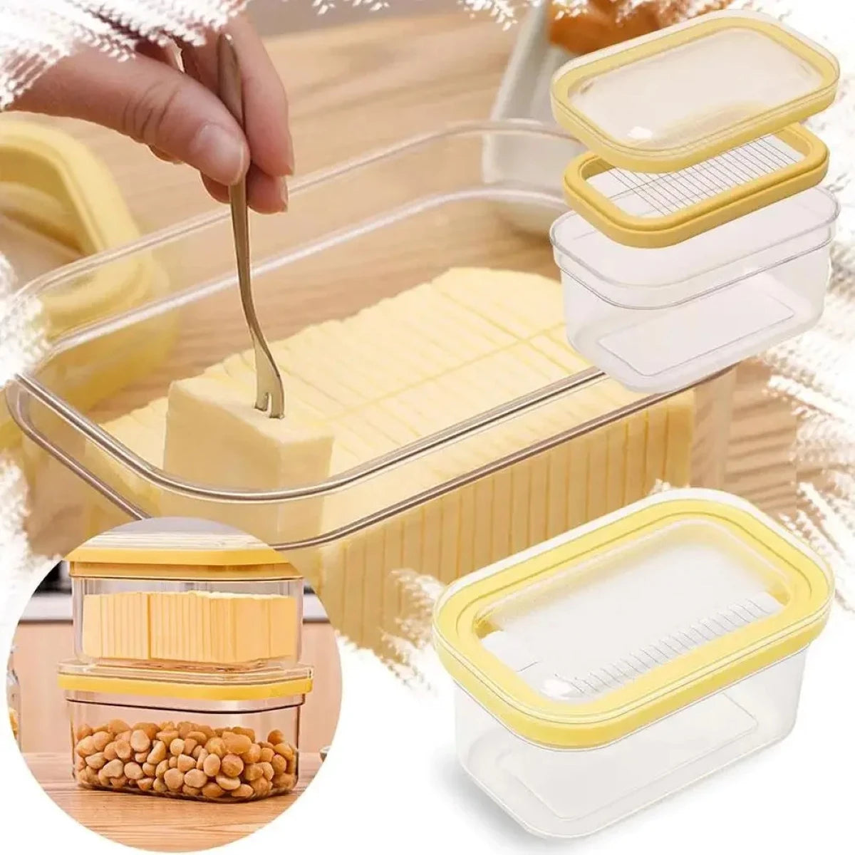 Tejesa Butter Slicer Cheese Slice Fresh-keeping Storage Box Multi-funct Slicer for Kitchen Tool Fruit Vege Chopper Butter Container