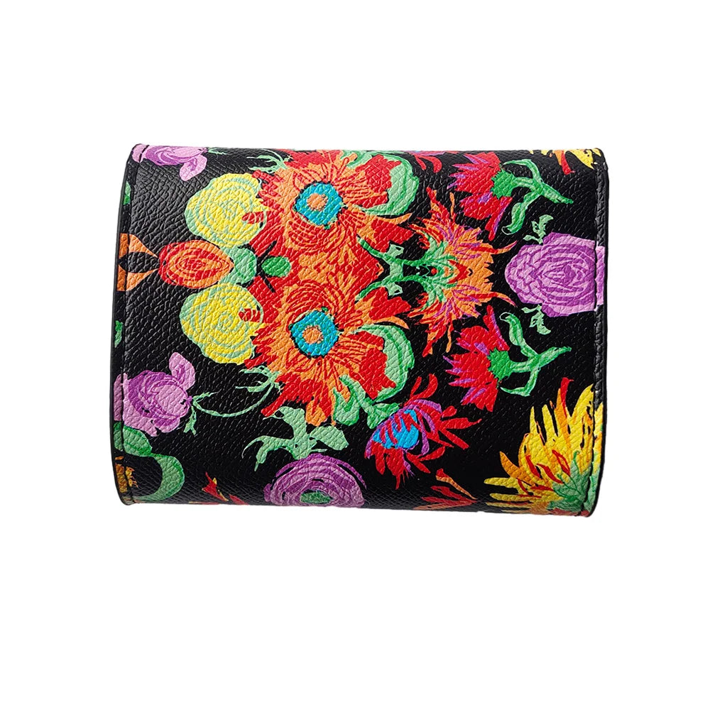 Hemasa Short Folding Wallet Card Holder 2-in-1 Compact Coin Purse/ Calfskin Multi-Card Wallet
