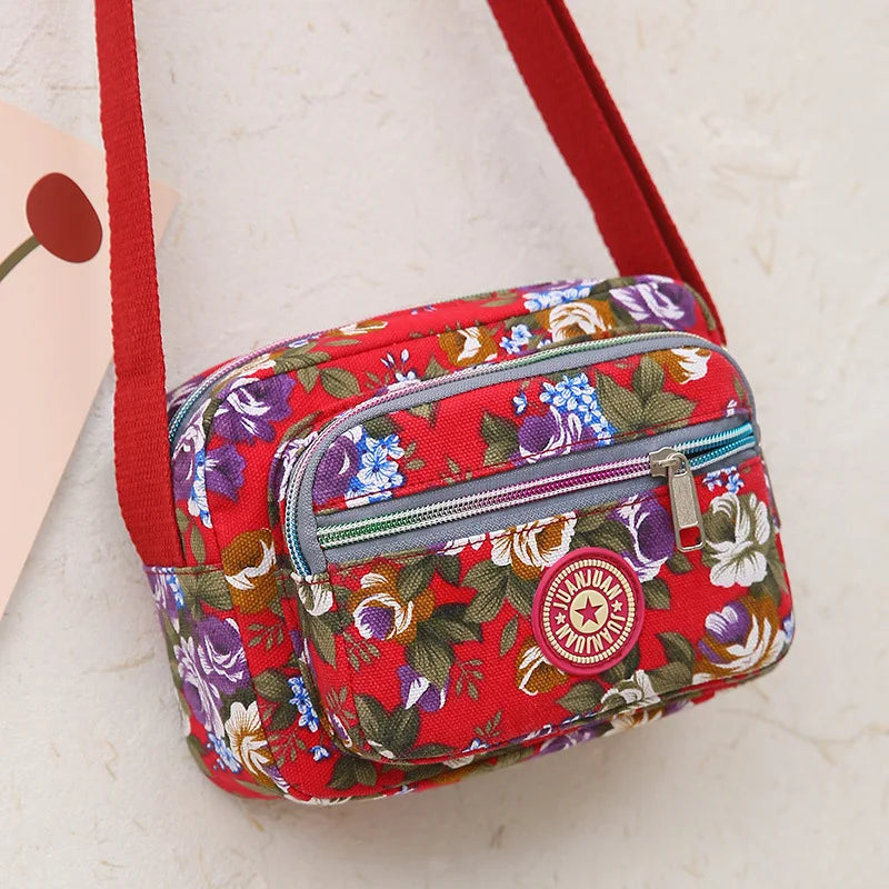 Tejesa Mini Canvas Crossbody Bag for Women Fashionable Small Handbag Soft Polyester Lining Zipper Closure Everyday Use Crossbody Bag