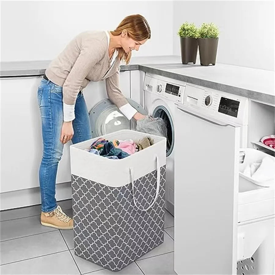 Tejesa Waterproof Fabric  for Simple Clothes Storage Box Foldable Bag Large Capacity Laundry Basket