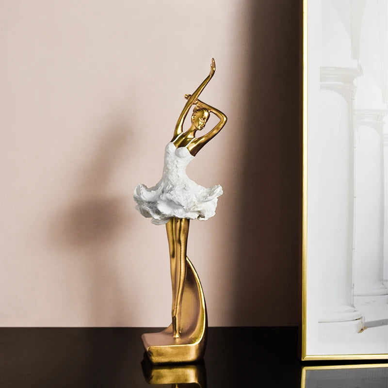 Tejesa Ballet Girl Figurine Living Room Desktop Wine Rack Ornament Resin Art Figures Statue Modern Room Creative Sculpture Home Decor
