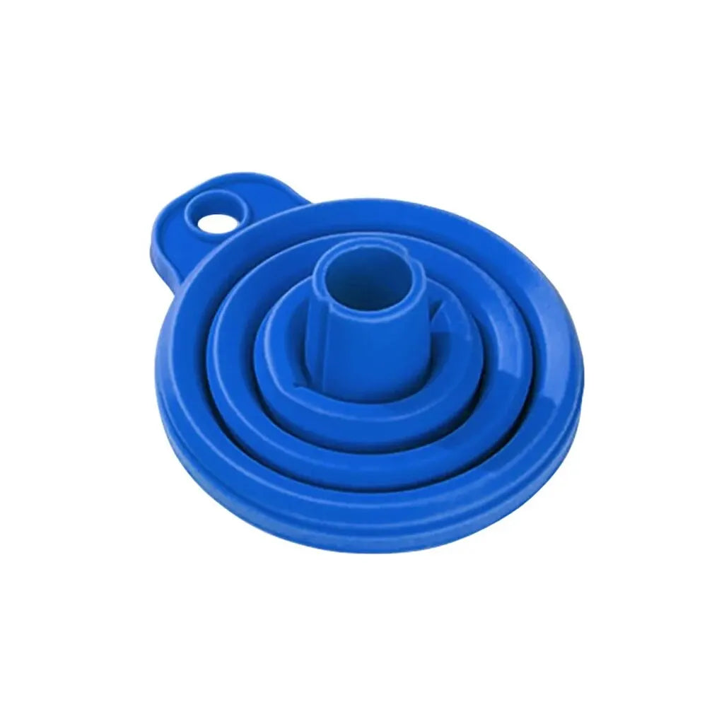 Hemasa Set of 2 Pcs Engine  Car  Silicone Liquid Funnel Washer Fluid Change Foldable Portable Auto Engine Oil Petrol Change Funnel
