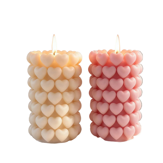 Hemasa  Basket Form Stacking Hearts Silicone Mold Valentine's Day Handmade Gifts Aroma Candle Molds Love Cylinder Candle Mould