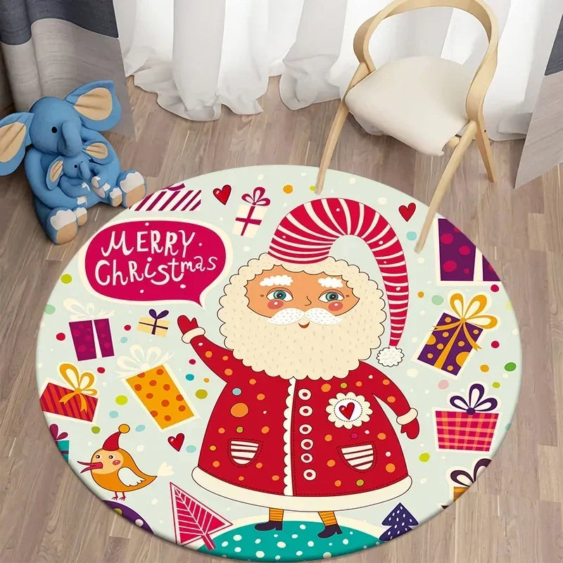 Santa round carpet home living room bed  floor mat kitchen bath   cute children's  decoration