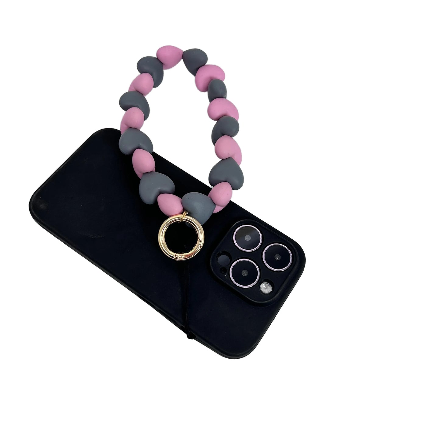 Big Heart Silicone beads Phone Strap