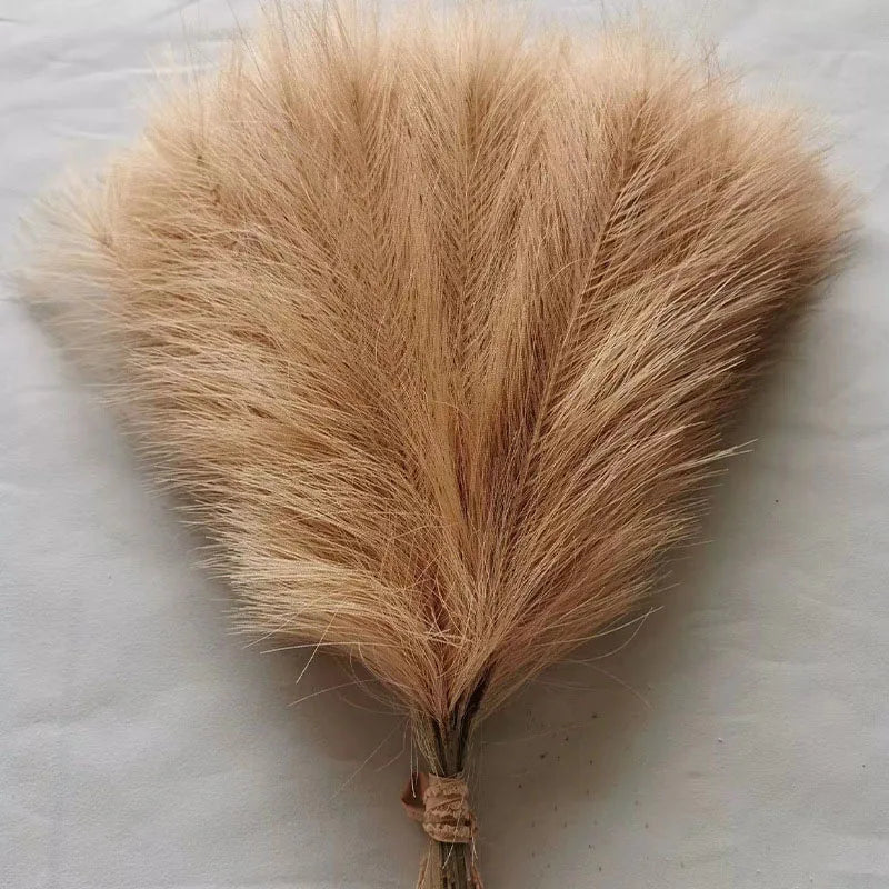 Tejesa Faux Pampas Grass Artificial Pampas Grass Fluffy 6 Stem Pompous Grass Flower Arrangement For Boho Home Wedding Decoration