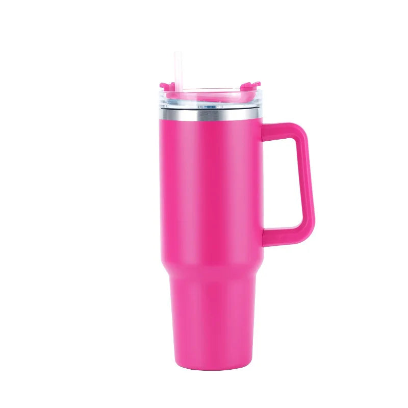 Hemasa 40oz Stainless Steel Insulated Water Bottle With Handle Drinking Cups Keeps Cold Tumbler With Lid Straw Mug for Summer Outdoor