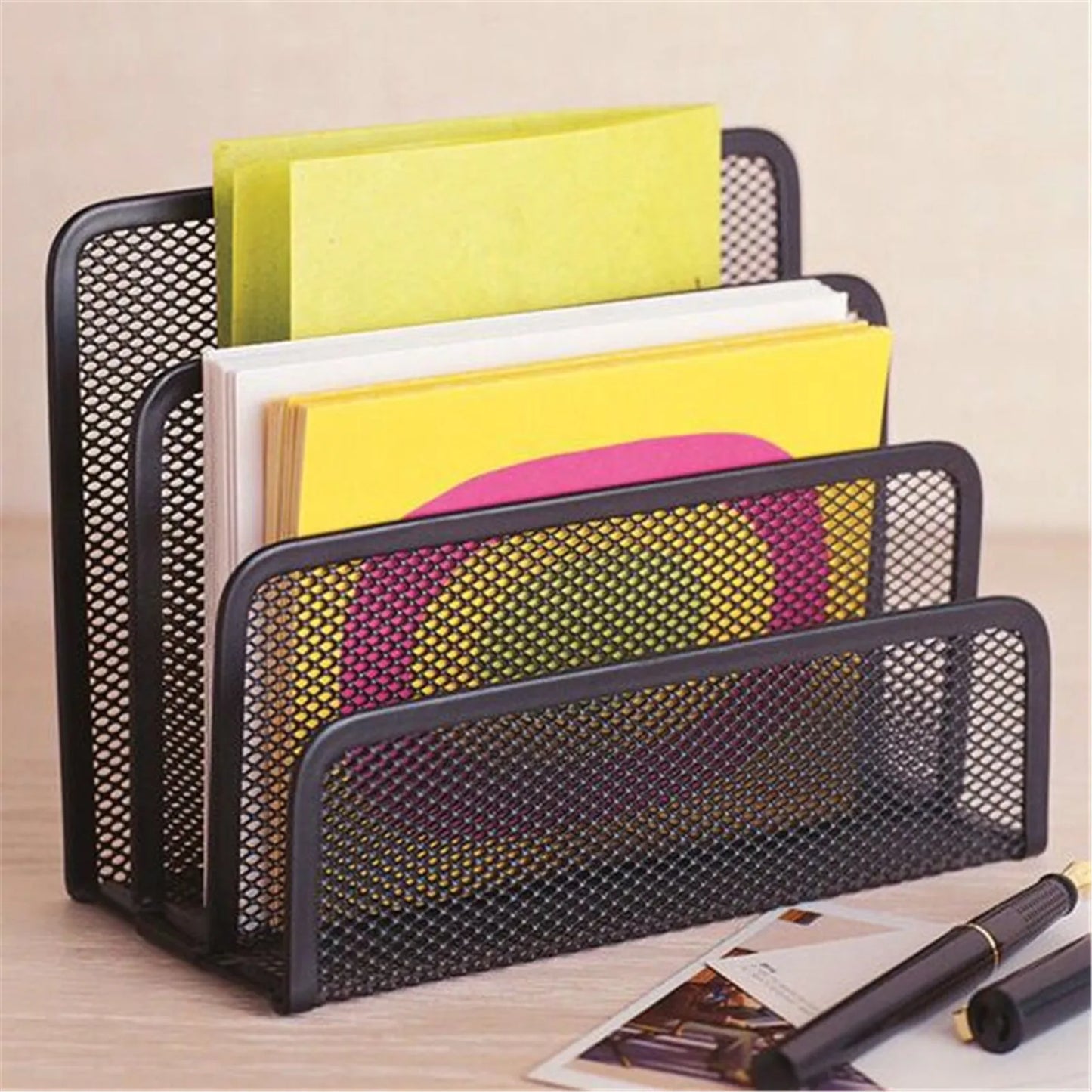 Three-layer Metal Iron Mesh Holder for Magazine Document Papers Trays Notebook Stand Rack Desk File Book Rack Organizer Office