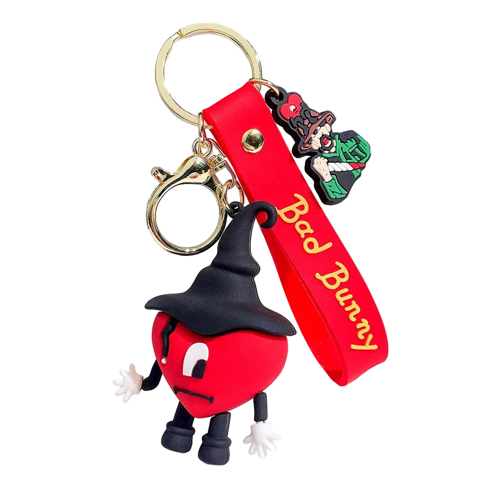 Tejesa Silicone Soft Rubber 3D Rabbit Bad Bunny Keychain/ Heart Pendant  Halloween Pumpkin Key Pendant