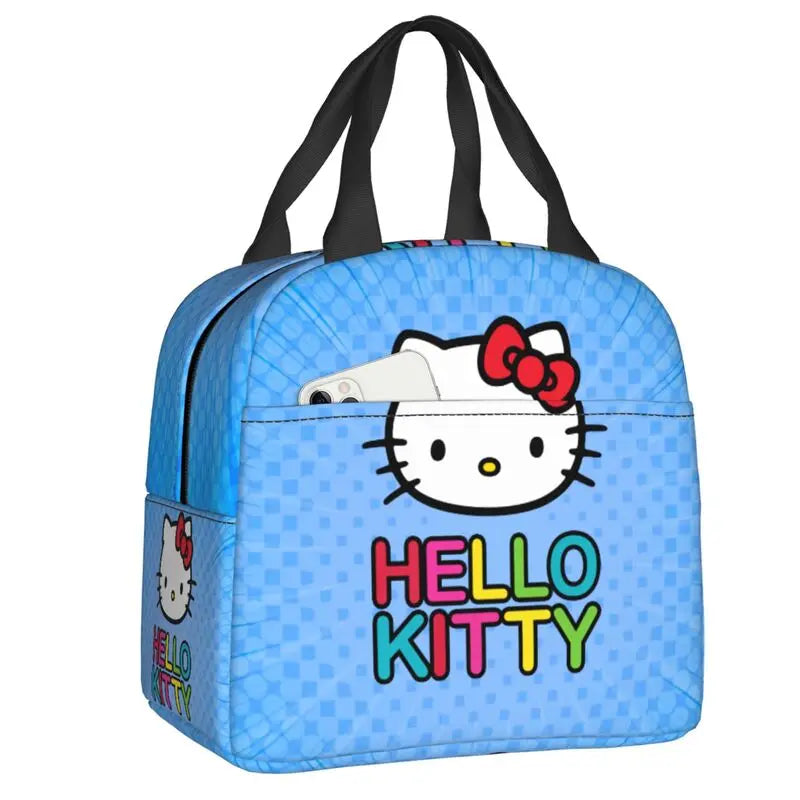 Hemasa  Hello Kitty Cat Lunch Bag Leakproof Cooler Thermal Insulated Bento Box For Women Kids Picnic Travel Food Tote Bags