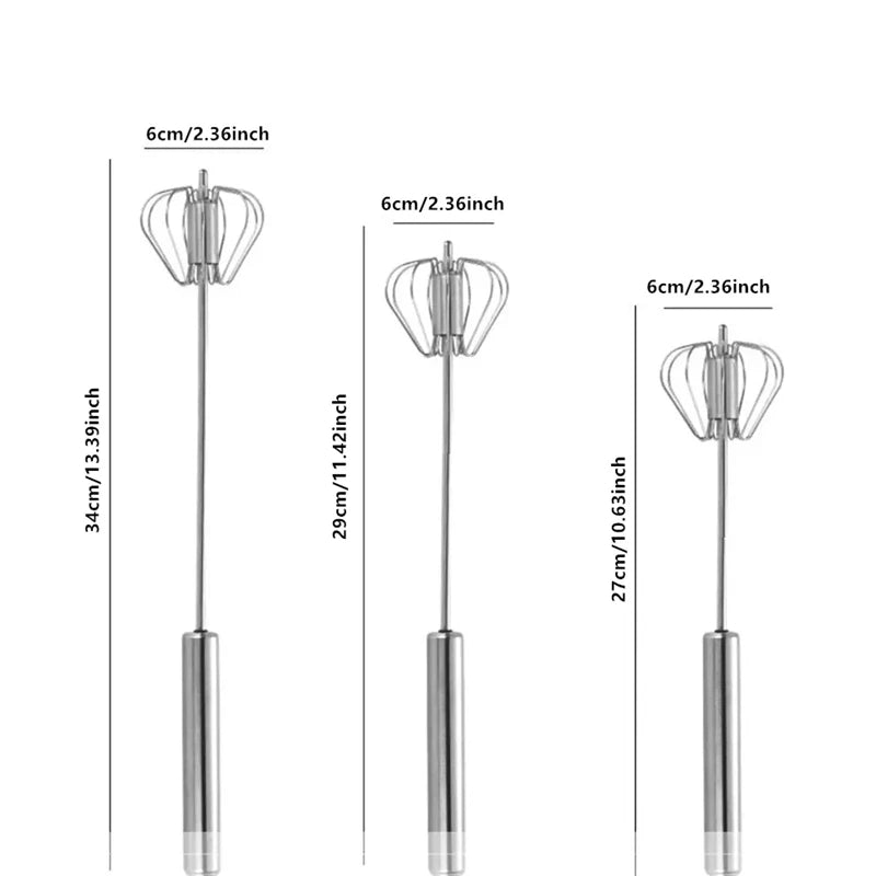 Hemasa Stainless Steel Egg Whisk Manual Hand Mixer Self Turning Egg Stirrer Kitchen Accessories Egg Tools