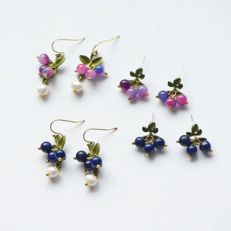 Unique Design Earring Cute Natural Stone Pearl Earrings Creative Flower With Leaf Earrings 2024 New Statement Jewelry Wholesale