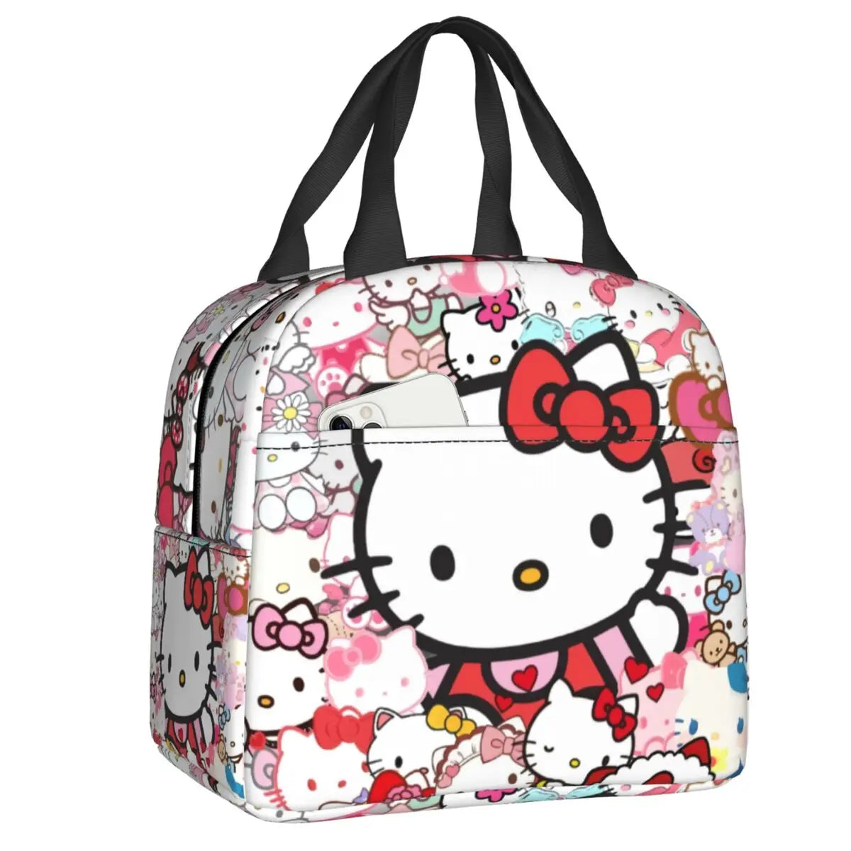 Custom Sanrio Hello Kitty Insulated Lunch Bag for Work School Leakproof Thermal Cooler Lunch Box Women  Food Container Tote Bags
