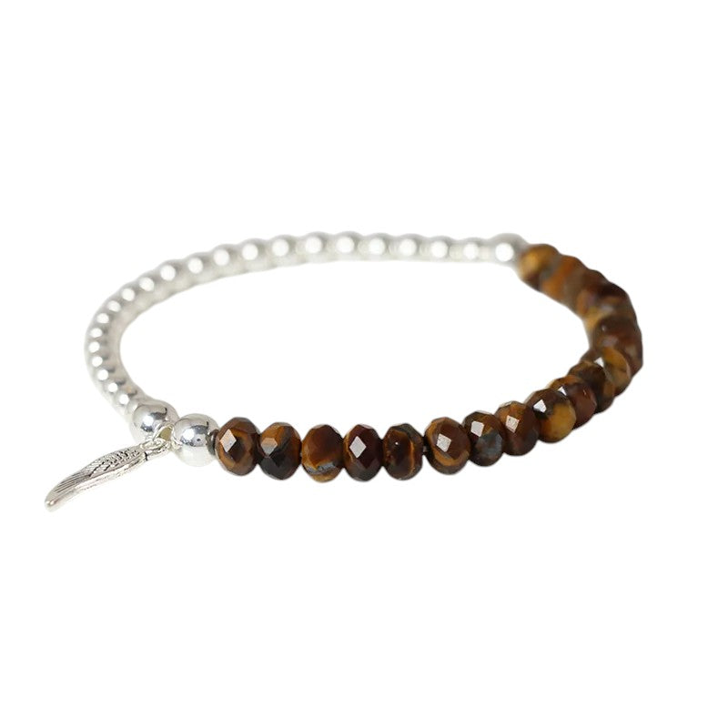 Tejesa  Angel  Faceted Natural Stone Bracelets Labradorite Beads Lucky Bracelet for Men /Women