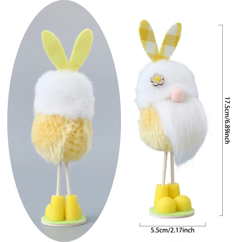 Easter Self-Standing Bunny Gnome Decoration Plush Spring Gnomes Handmade Rabbit Gifts Elf Faceless Doll Holiday Home Decoration