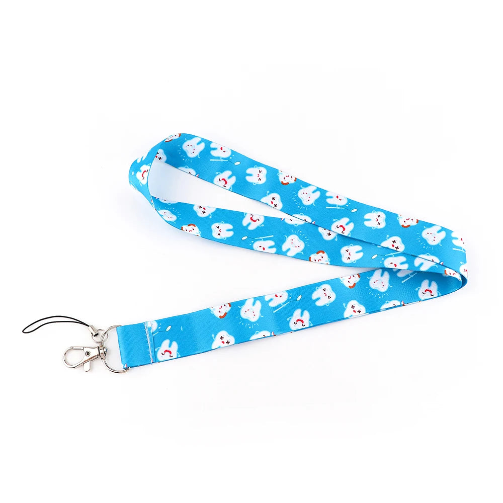 Dentist Doctor Nurse Cartoon Credential Neck Strap Lanyards Keychain ID Card Pass Hang Rope Lariat Key Chain Ring Badge Holder
