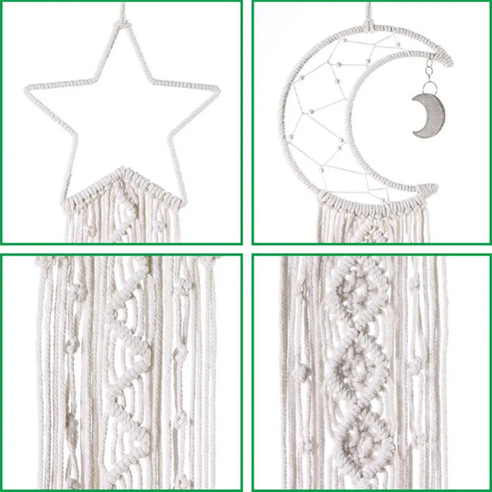 Nordic Star Moon Macrame Wall hangings Boho Decor Home Garden Aaccessories Wall Tapestry Macrame Ramadan Decoration Gifts