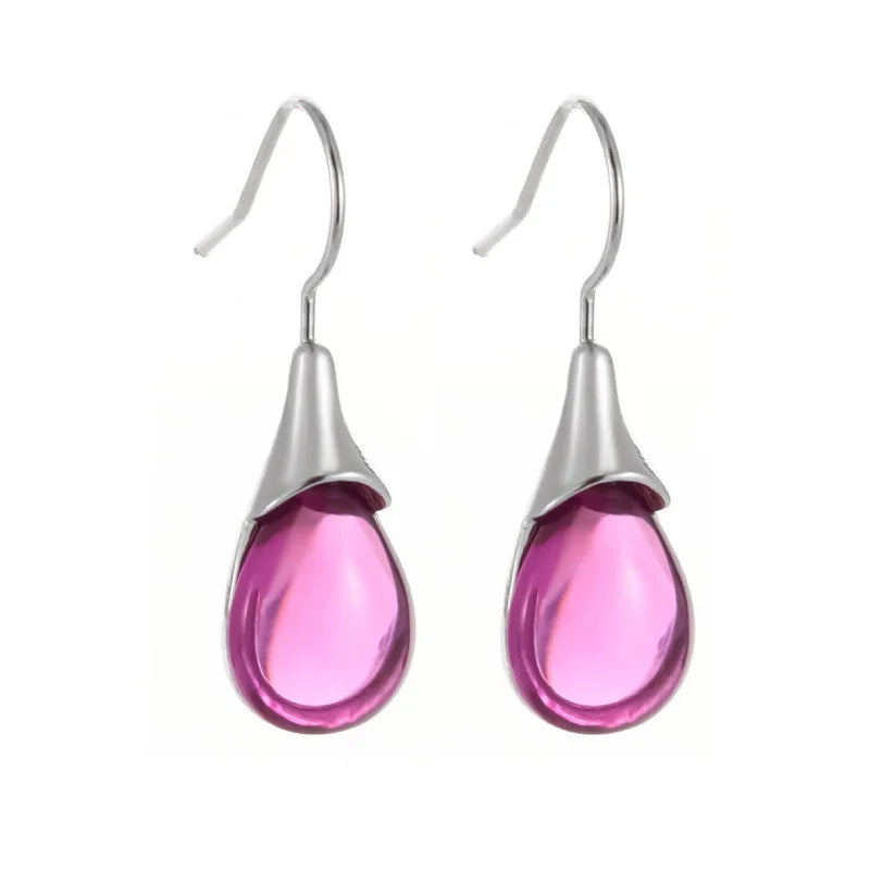 Pendientes Trendy Natural Stone Dangle Earrings Exquisite Water Drop Shape Hook Earrings For Women Wedding Engagement Jewelry
