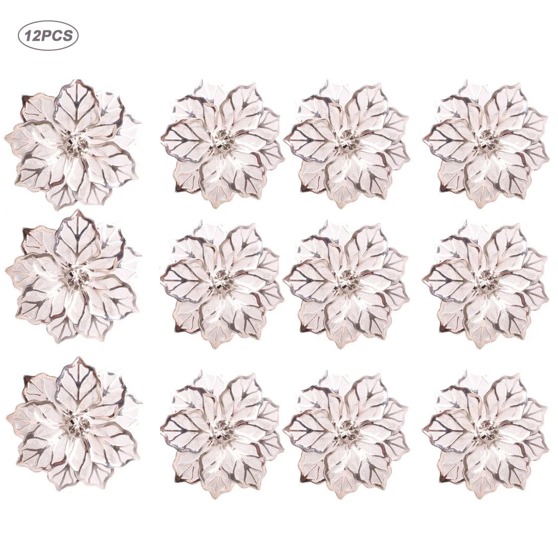 Hemasa 6 Pieces  Leaf Napkin Rings /Buckle Napkin Holder for Christmas