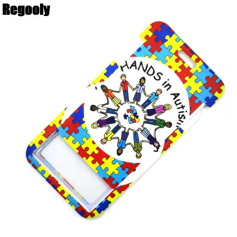 Autism Pattern Anime Lanyard Badge Holder ID Card Lanyards Mobile Phone Rope Key Lanyard Neck Straps Keychain Key Ring