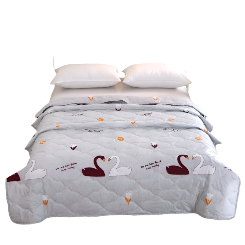 Hemasa Quilted summer single double bed light Printed quilt core Air conditioning quilting twin queen size duvet Thin plaid comforter
