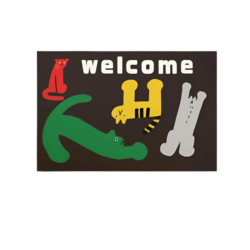 Hemasa  Welcome Entrance Doormat Non-slip PVC Floor Mats Easy Clean Hallway Entryway Home Decor Dust Removal Carpet