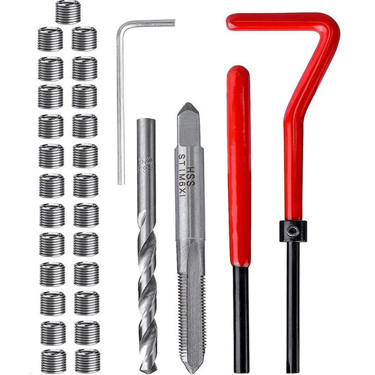 M5/6/8/12 Metric Thread Repair Insert Coil Helicoil For Restoring Damaged Threads Spanner Twist Drill Bit Automotive Repair Kit
