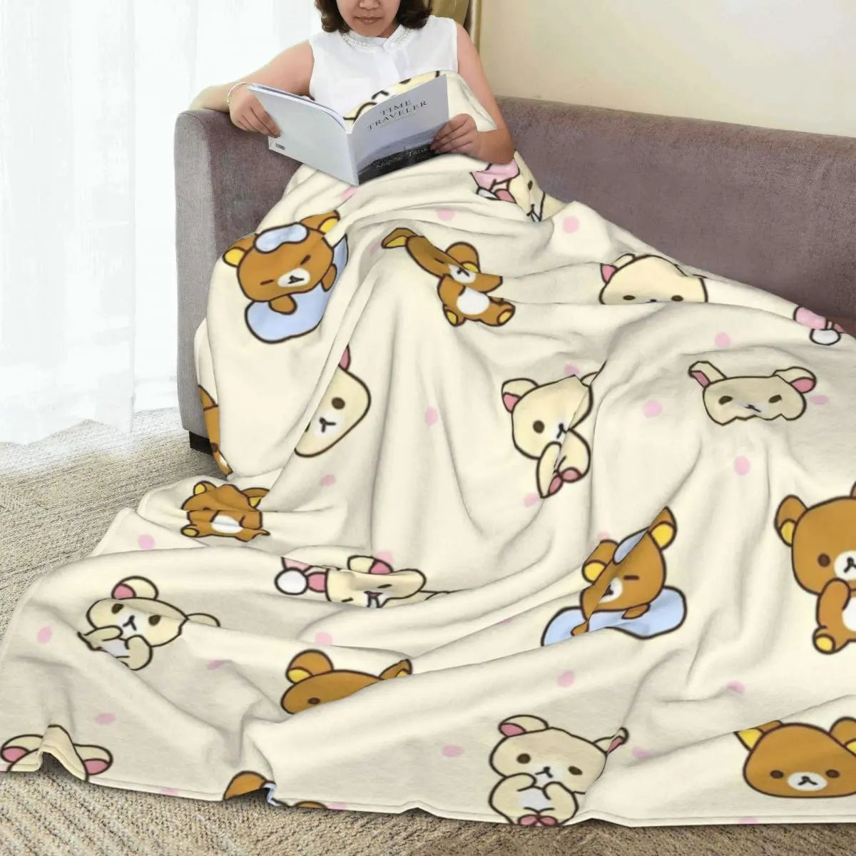 Hemasa Cartoon Flannel Blanket  /Throw  for Home Decor /Airplane/ Travel/Bedspread Sofa Bed Cover