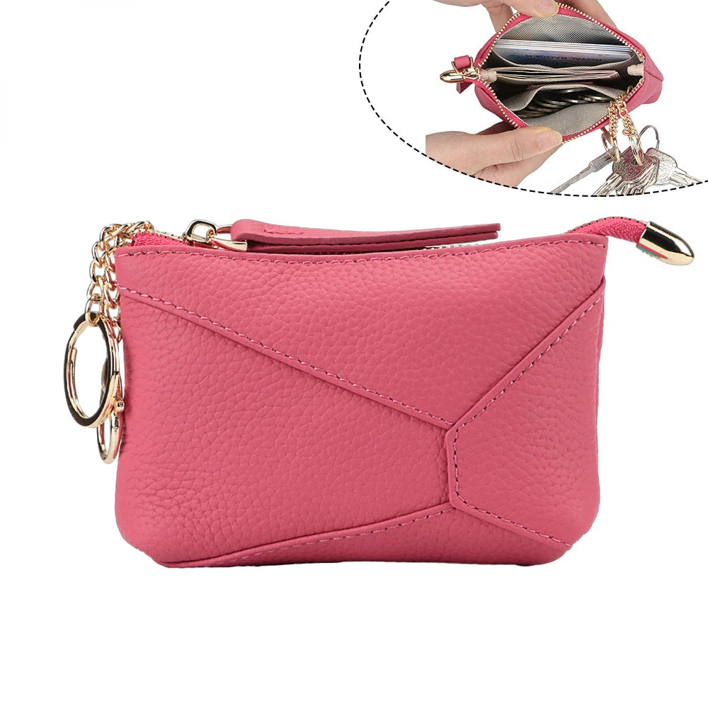 URBAN MASTER Coin Purse for Women Genuine Cow Leather Change Pouch Fashion Simple Storage Bag Small Wallet with Keychain 1547