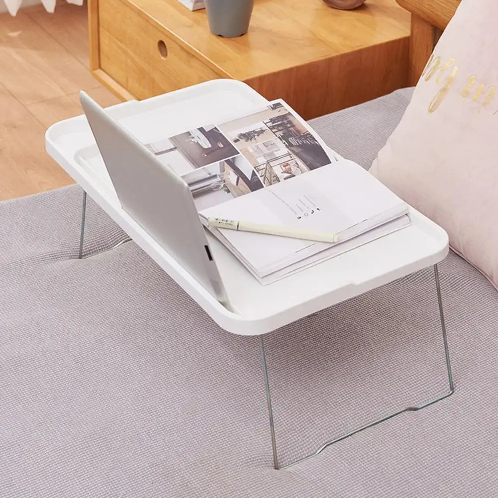 Hemasa Laptop Bed Table Portable Folding Laptop Table with Cup Holder for Student Dormitory Stable Bed Tray Desk with for Sofa for Lazy