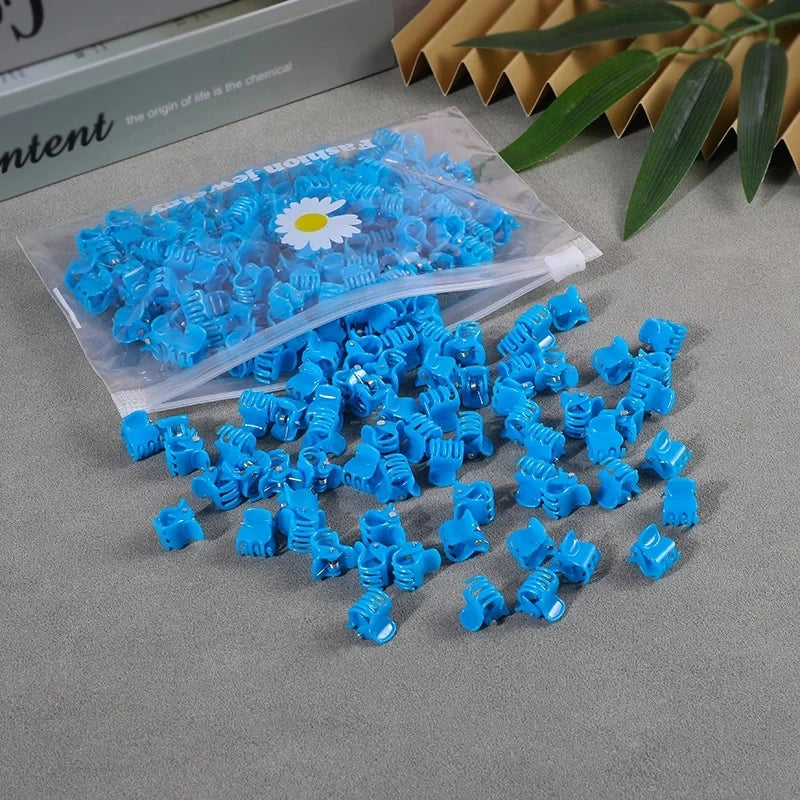 50pcs Girls Small Hair Claw Clips Colorful Plastic Clips Hairpin Flower Heart Mini Multi-Shape Hair Claw Kids Hair Accessories