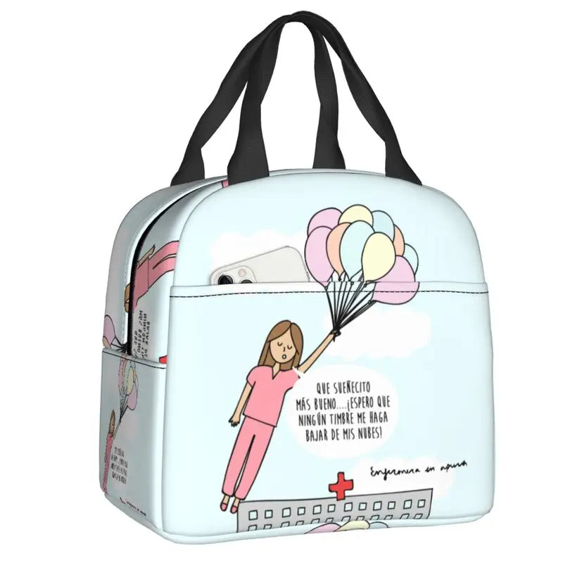 Hemasa  Nurse Lunch Bag Women Portable Cooler Thermal Insulated Lunch Box