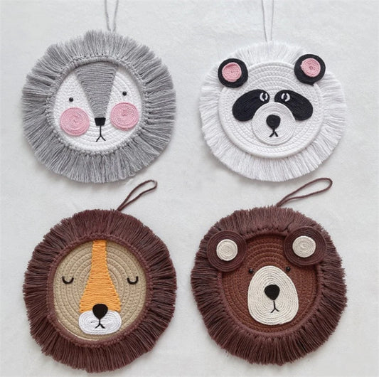 Nordic Nursery Baby Girl Boy Room Decor Kids Bedroom Animal Decor Handmade Lion Boys Kids Room Nursery Hanging Wall Decoration