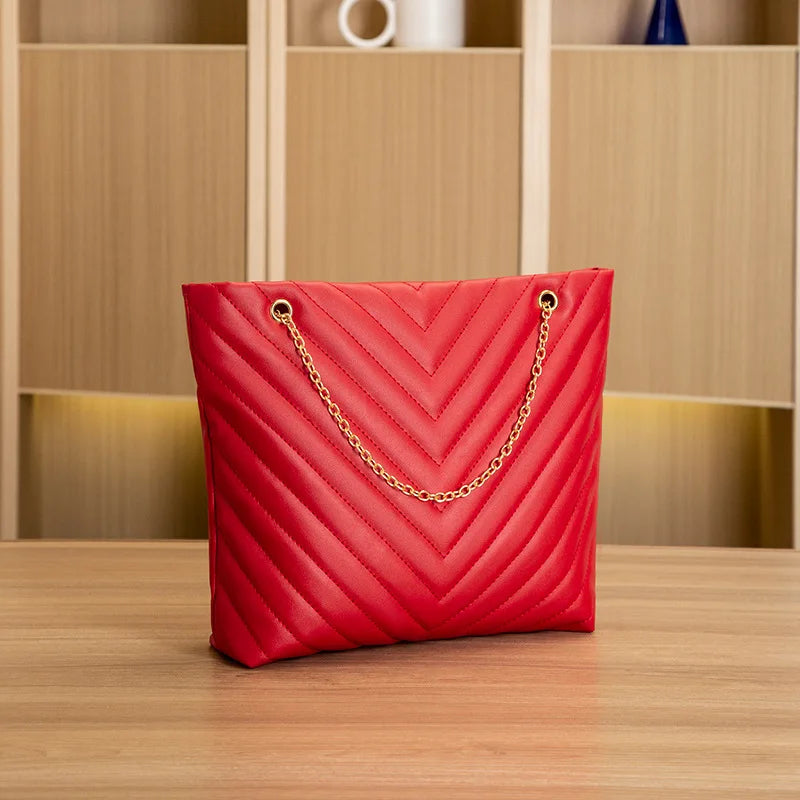 Hemasa  Shopping Bag Large Capacity Shoulder Bags High Quality Pu Leather Handbag