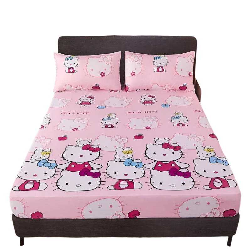 Hemasa Hello Kitty Fitted Sheets / Mattress Protector Anti-slip Fitted Sheets