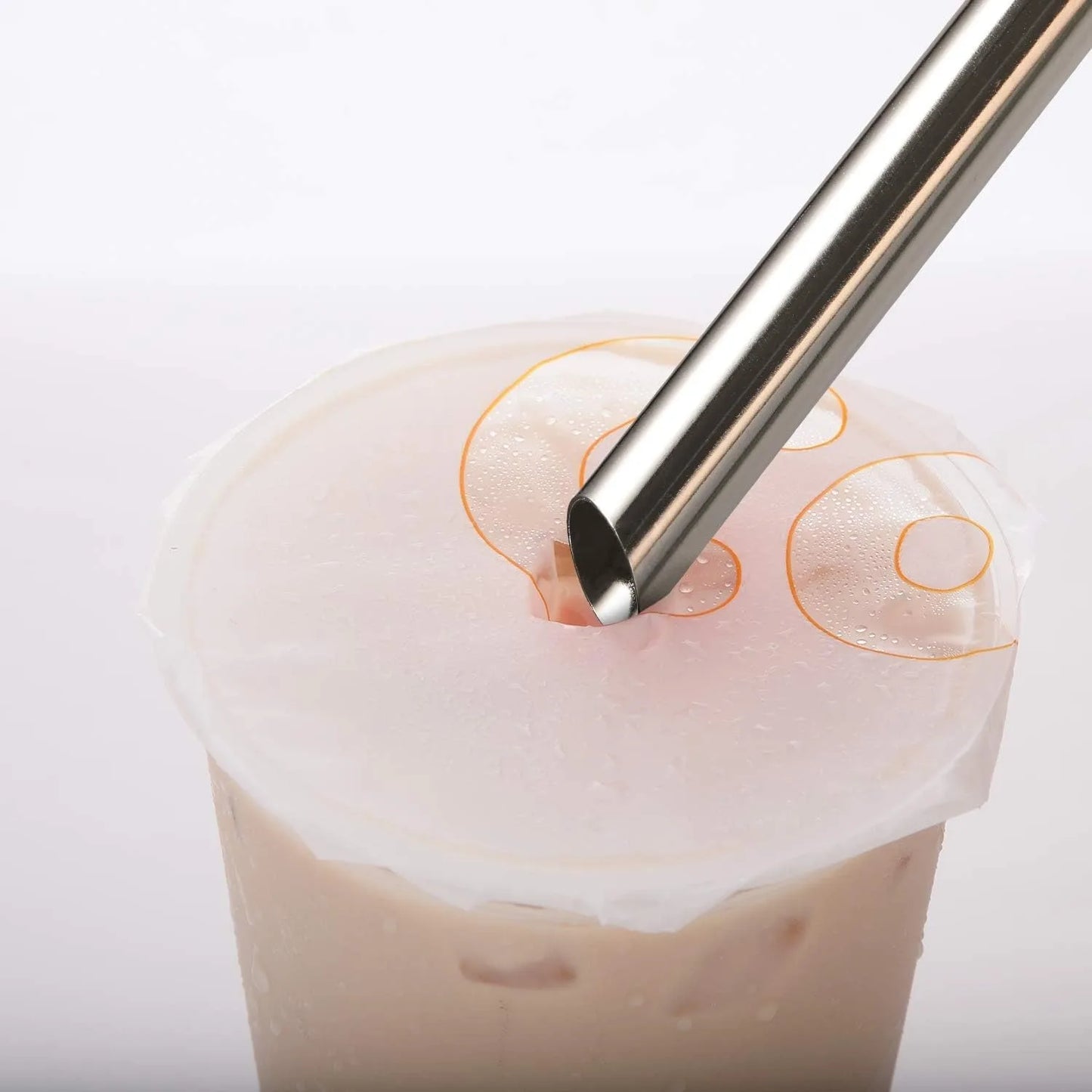 2 Pcs Jumbo Reusable Boba Straws, 0.5" Wide Stainless Steel Metal Straws for Bubble Tea/Tapioca Pearl, Milkshakes,Smoothies
