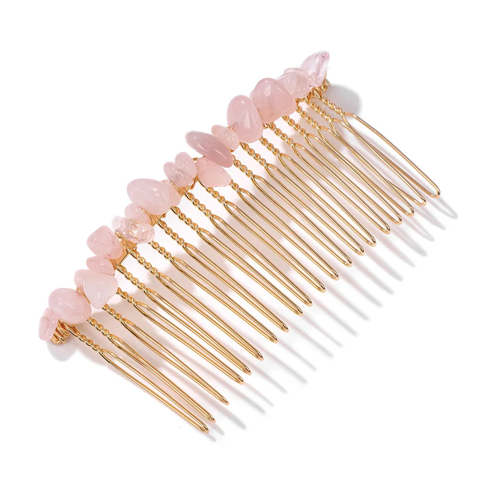 Hemasa Crystal Hair Combs Hair Accessories Natural Quartzs Stone Hair Clips Healing Reiki Hairpin Wedding Bridal Headwear Jewelry