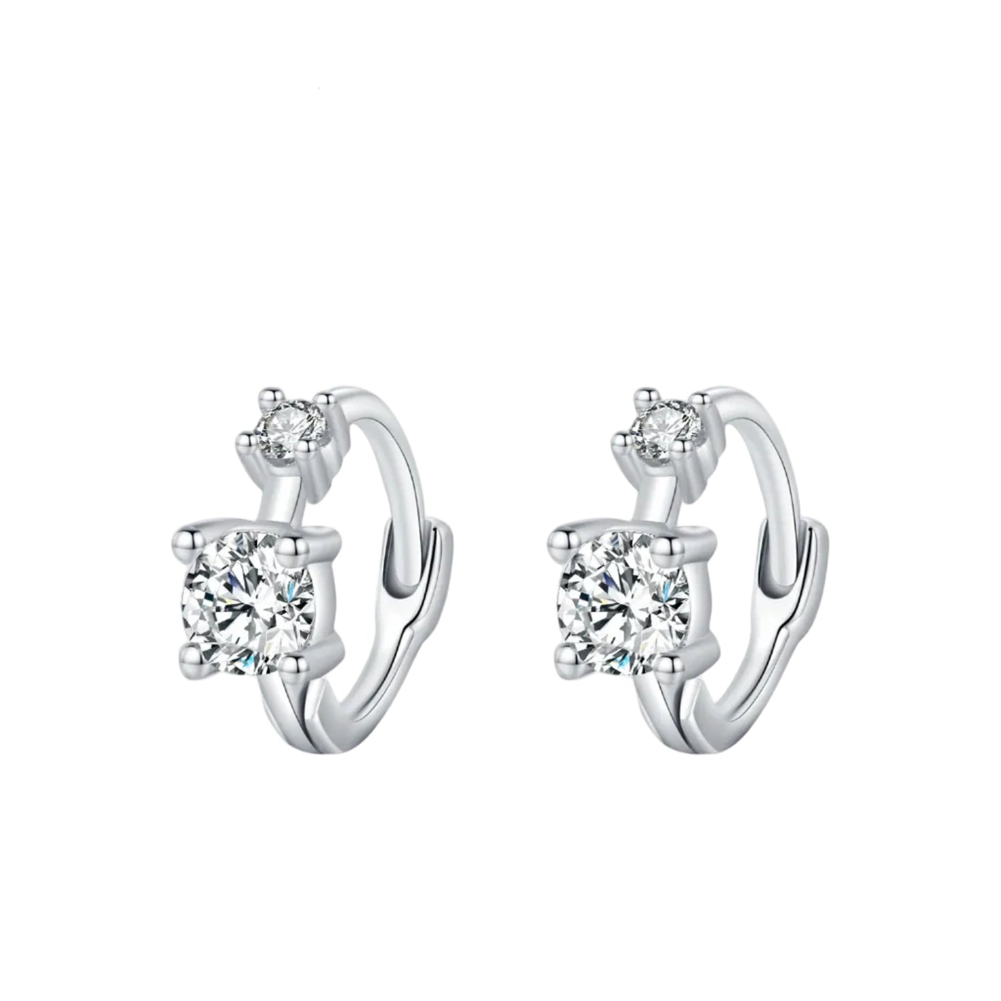 Tejesa 925 Sterling Silver Classic Stackable Tiny Round CZ Hoop Earrings For Women Dazzling Wedding Engagement Fine Jewelry