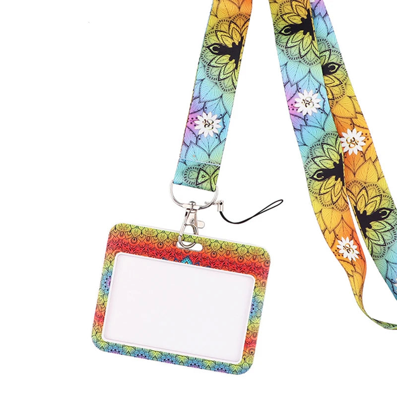 Tejesa Butterfly Lanyard Business Credit Card Holder Neck Strap Keychain Hang Rope ID Badge Holder Lariat Lasso