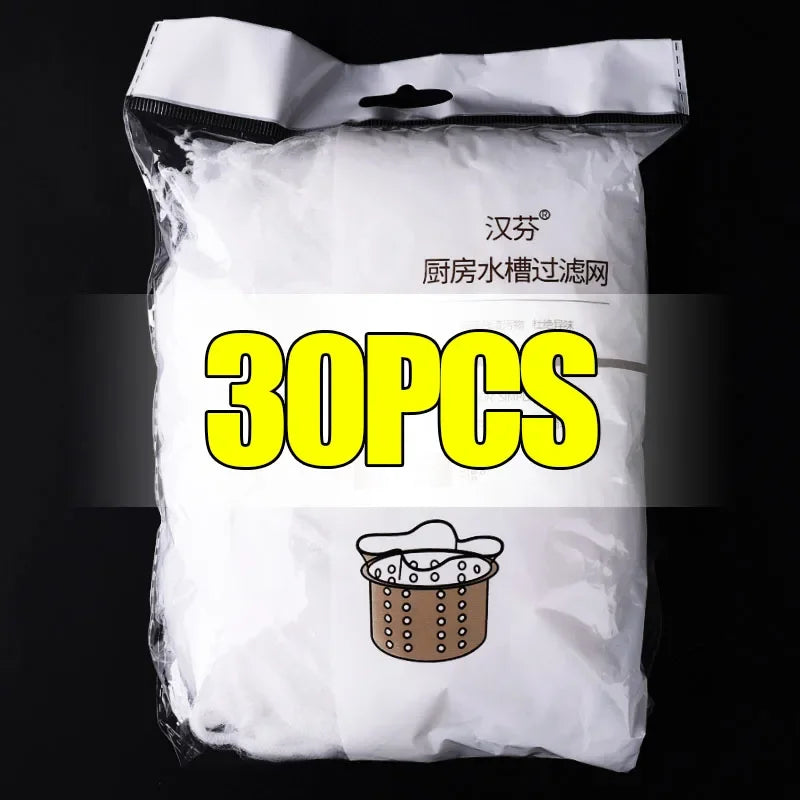1000-30Pcs Disposable Sink Filter Anti-blocking Sink Strainer Sewer Mesh Garbage Bags Cleaning Strainer Net For Kitchen Bathroom