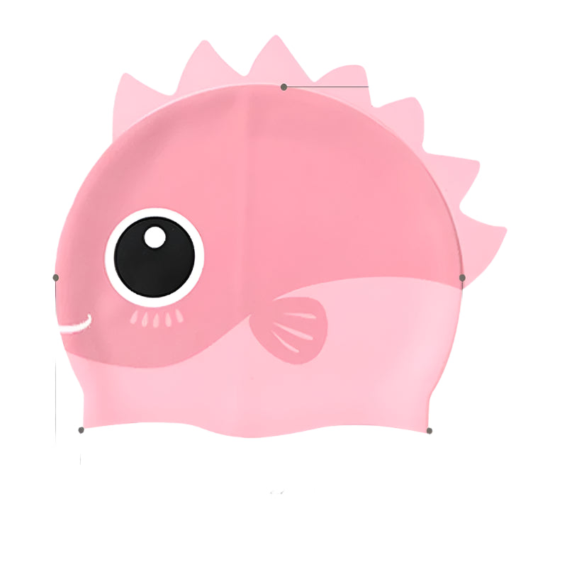 Hemasa Cartoon Cute Fish Shark Silicone Swimming Cap for Children  Kids Swimming Cap