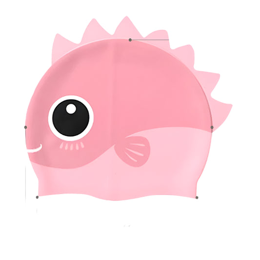 Hemasa Cartoon Cute Fish Shark Silicone Swimming Cap for Children  Kids Swimming Cap