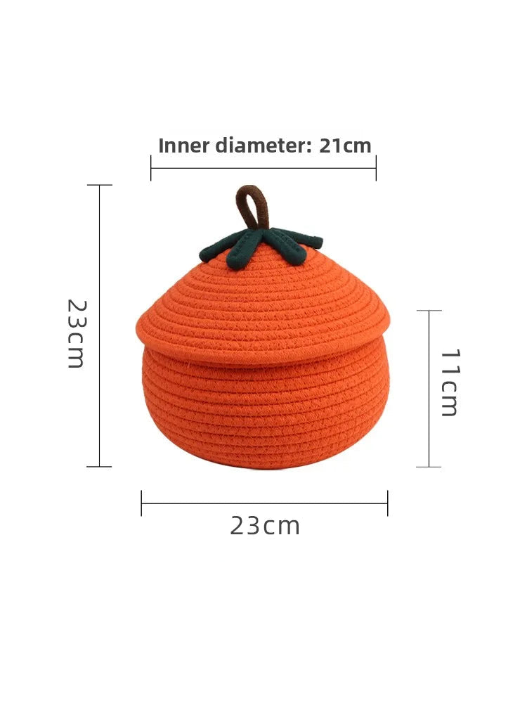 Tejesa Dopne Cotton Tead Woven Storage Basket Cute Living Room Sna Miscellaneous Goods Storage Box Bedroom Cosmetic Organizer...