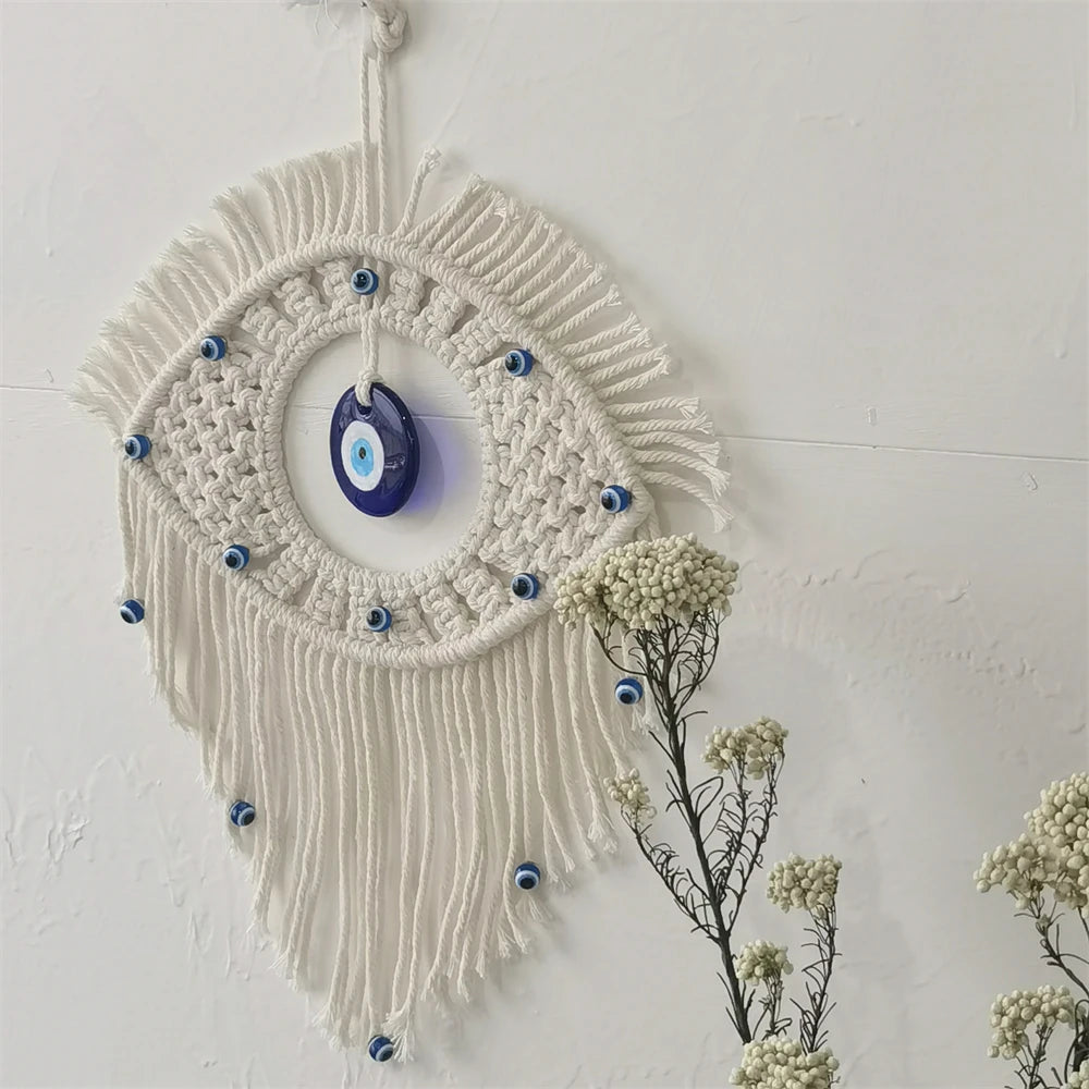Tejesa  Turkish Blue Evil Eye Wall Tapestry / Home Decor