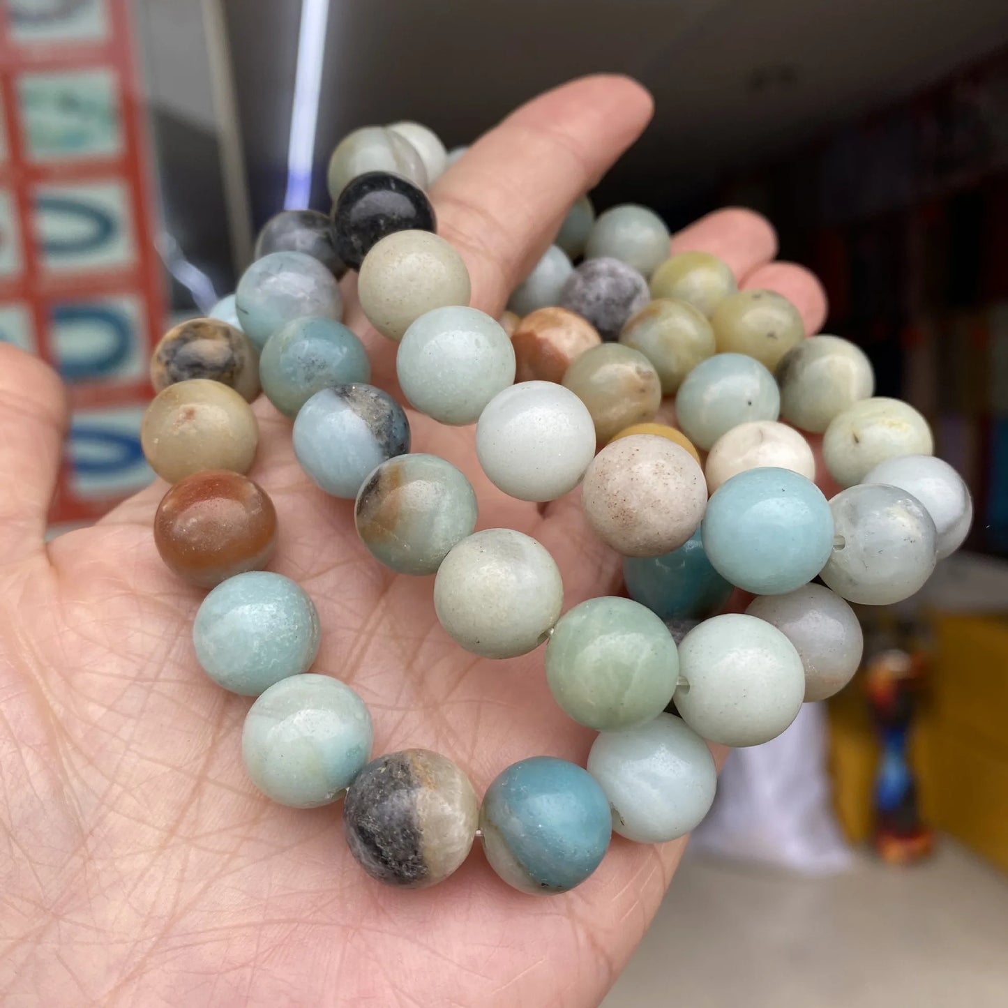 Hemasa Handmade Amazonite Beaded Bracelets/ Natural Stone Bracelets Women