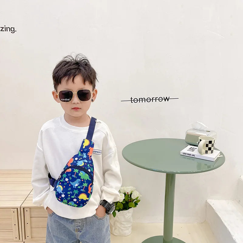 Boys Girls Small Sling Bag Carton Dinosaur Shoulder Chest Crossbody Backpack Daypack for Outdoor,Travel,Hiking