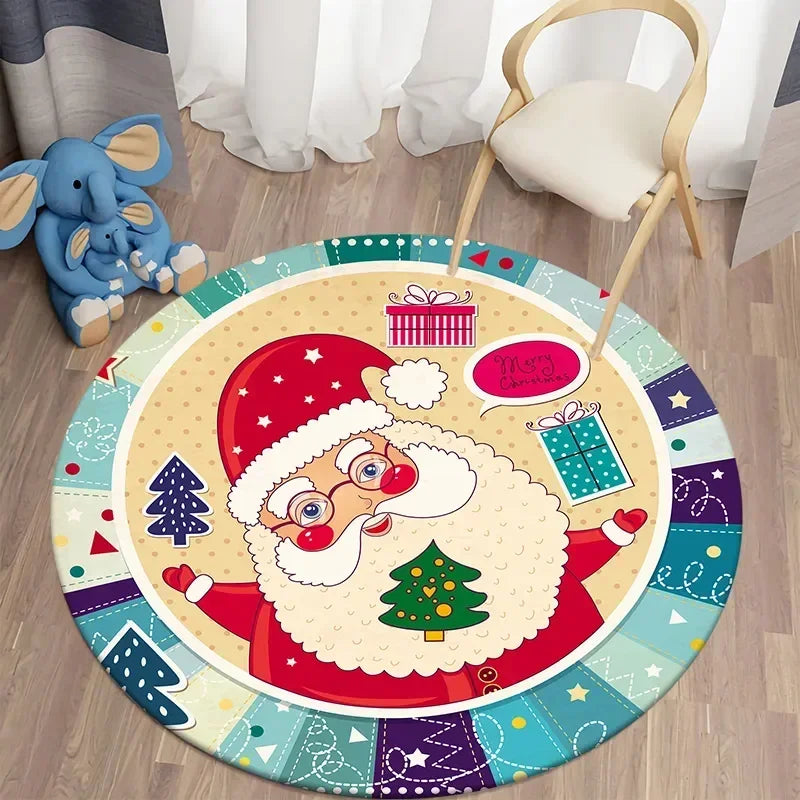 Santa round carpet home living room bed  floor mat kitchen bath   cute children's  decoration